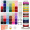 1200Pcs Glass Beads Bracelet Making Kit, 48 Colors 8MM Crystal Round Glass Beads Jewelry Making kit. Bracelet, Necklace, Earrings and Phone Lanyard DIY Craft Set, Gift for Girls