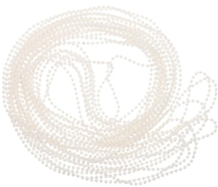 VICASKY Rolle Künstliche Perlenkette 3mm Weiß zum Basteln Haarschmuck Damen Kopfschmuck Hochzeit Weihnachtsdeko Selbstgemacht
