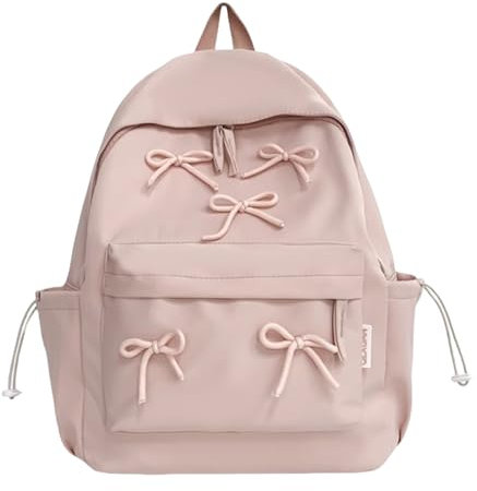 Wdbild Zaino da scuola, zaino di grande capacità zaino scuola studente bello archi zaini moda laptop tinta unita zaini da viaggio, rosa, 30*15*40cm