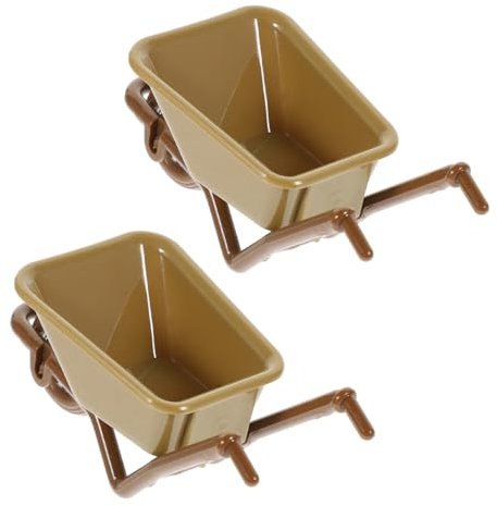 HOOTNEE 2pcs Miniature Cart Model Micro Landscape Ornament Realistic Trolley for Home and Garden Decoration Material Random Colors Creative Diy Assembly