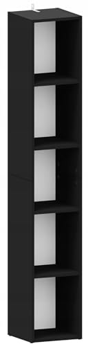 MATKAM Offenes Hochregal BODO DUAL R30O, H175 x B30 x T30 cm, 4 Bretter und 5 Fächer, Bücherregal ideal für Büro und Zuhause (Schwarz)