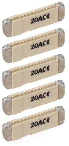 WEBMATEL Fusible de Cerámica Plano 20A 250V | Fusible de Cuchilla Eléctrico | Fusible Metropol | Pack de 5 Unidades