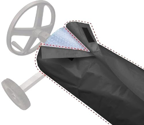 Honseadek Solar-Decke für Schwimmbad, silberfarben, 190 t, Ausrüstungsschutz, 490 x 96 cm, komplett mit Polyester beschichtet, für Winter, Sommer, Poolsaison, Schwarz