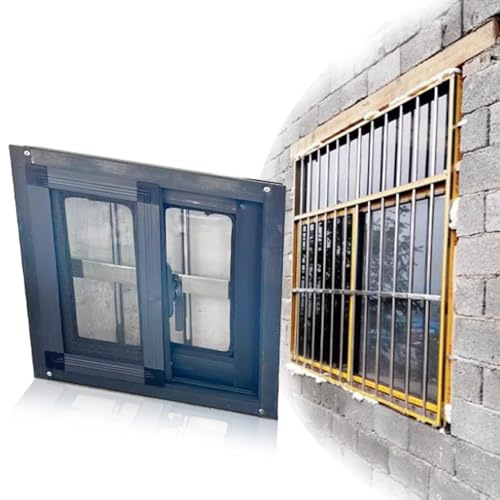 ZIUSFAC Gartenhaus Fenster 40 45 50 60 65 70cm Kellerfenster Kleine Fenster Horizontales Schiebefenster Aluminium Haushaltsfenster(Gray,(WxH) 75x45cm/30x18)