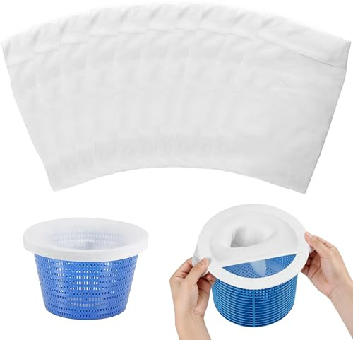 DIELIANHUA 10 Pezzi Calzini da Skimmer per Piscina, Calzini Skimmer Piscina Riutilizzabile, Calze da Filtro per Piscina, Elastico Calzini per Skimmer per Intrappolare Polline, Erba, Insetti