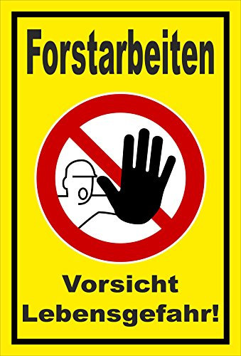 Melis-Folienwerkstatt Schild Forstarbeiten - 60x40cm - Bohrlöcher - 3mm Aluverbund – 20 VAR S00359-045-C