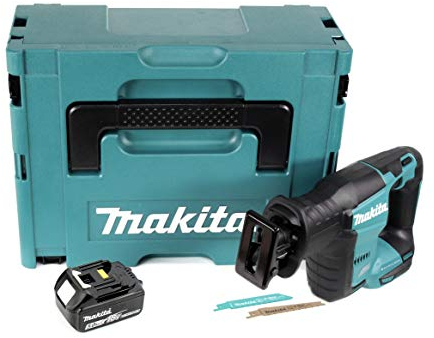 Makita DJR 188 T1J Akku Reciprosäge 18 V Brushless Säbelsäge im Makpac + 1x 5,0 Ah Akku - ohne Ladegerät