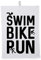 Hippowarehouse Swim bike run Tea Towel Eco Printed Dish Cloth Kitchen accessory 50cmx70cm 100% Cotton