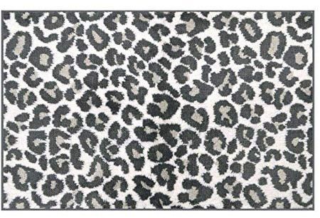 Allure Leopard Bath Mat Non-Slip, Luxuruious Pile, Supersoft, Quick Dry, Machine Washable 50 x 80cm (Monochrome)
