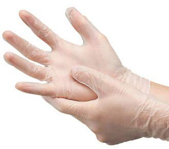 ComDent ® Large - Disposable Examination Gloves, Vinyl Clear, Latex and Powder Free, Box of 100 (Large)