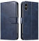 LOLFZ Wallet Case for iPhone XS Max, Vintage Leather Book Case with Card Holder Kickstand Magnetic Closure Flip Case Cover for iPhone XS Max - Blue