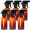 Youngever 6 Pack 250ML Empty Amber Plastic Spray Bottles, 8 Ounce Refillable Container for Essential Oils, Cleaning Products, or Aromatherapy, Trigger Sprayer with Mist and Stream Settings