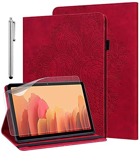 GLANDOTU Custodia per Apple iPad da 9,7 pollici 2018/2017 (iPad Air/Air 2) Cover, (Auto Svegliati/Sonno) Pieghevole Ultra Sottile Flip PU leather Case per iPad Air 2 Cover (rosso)
