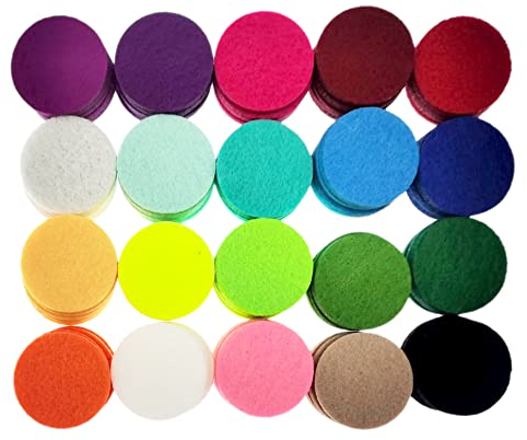 260 Pieces 30mm Aromatherapy Diffuser Refill Pad Round Fibre Replacement Pads Air Freshener Essential Oil Diffuser Pad Accessories 20 Colors Unscented