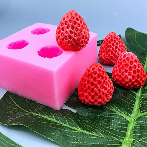 Molde de silicona 3D Mini fresa frambuesa y arándano Fondant Jabón Vela de cera de morera derretir moldes