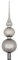 Thüringer Glasdesign Christbaumspitze Silber glänzend, ca. 31 cm, Weihnachtsbaumschmuck