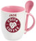 Giftme Personalised with Any Name Costa Unique Spoon Ceramic Mug Coffee Tea Mug. (Pink Spoon)