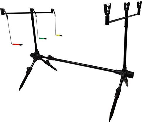 KingCarp - Fishing Rod Pod Up to 3 Rods With Rests, Swingers & Carry Bag Adjustable from 70cm to 110cm - For Lakes and rivers [25-3399]