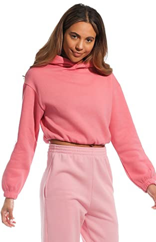 Light & Shade Women's Hooded Sweatshirt, Dusty Pink, M