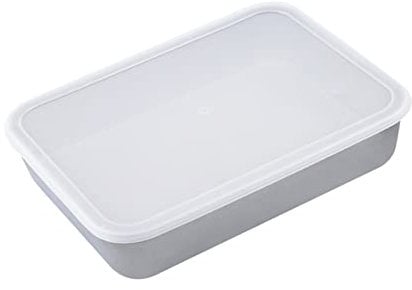 Grill und Auflaufform mit Silikonabdeckung,Viereck pfanne Edelstahl Rechteckig Grillschale Bräter für Rindfleisch, Hühnchen und Gemüse (26.5 * 20.5 * 5CM mit Silikonabdeckung)