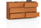 BDW Kommode, 6 Schubladen, viel Stauraum, Kleiderschrank, Flur, Badezimmerschrank, Kommode, Multifunktionsschrank. Abmessungen: 138x77x40cm (Erle)