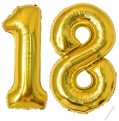 Geburtstag zahlen luftballon 18 jahre | Folienballon Gold- Folienballon in 40-101cm Geburtstagsdeko - Ballon Zahl Deko zum Geburtstag fliegt mit Helium für Männer Frauen 18.Geburtstagsparty Jubiläum