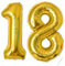 Geburtstag zahlen luftballon 18 jahre | Folienballon Gold- Folienballon in 40-101cm Geburtstagsdeko - Ballon Zahl Deko zum Geburtstag fliegt mit Helium für Männer Frauen 18.Geburtstagsparty Jubiläum