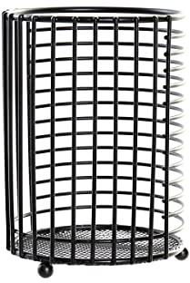 DKD Home Decor Escurridor para Cubiertos Color Negro, de Metal (11,5 x 11,5 x 16 centímetros)