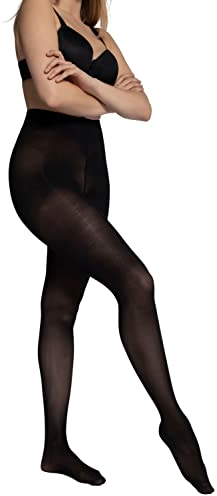 Ulla Popken Damen Mikrofaser, 40den Strumpfhose, Semi Opaque, Schwarz, 52-54
