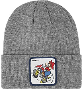 Capslab Mütze für Damen und Herren, Mario Kart, Wintermütze, weich und warm, grau, Einheitsgröße