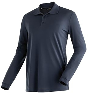 Maier Sports Ulrich L/S, Men's Polo Shirt, Long-Sleeved Performance Shirt | For walking, hiking, and leisure, Quick-drying piqué polo shirt, Perfect for year-round wear