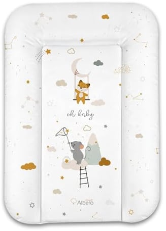 Albero Mio Baby Wickelmatte, 50 x 70 cm, abwischbar, ÖKO-TEX-zertifiziert, Maus-Muster, PVC-Folie