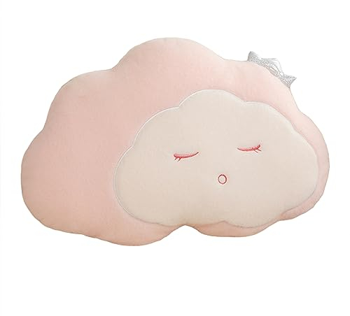 CULASIGN Wolkenkissen, Wolken Plüschkissen aus Plüsch, Kuschelkissen Wolke-Zierkissen,Mädchen und Jungen Plüschtier Spielzeug Sofa Kissen Dekokissen für Baby- und Kinderzimmer (Rosa,80cm)