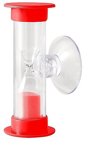 Minuteur de 3 minutes, minuterie de brosse à dents pour enfants de 3 minutes en plastique avec ventouse et sablier, décoration de bureau, cadeaux de fête