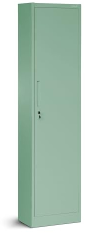 Jan Nowak Armoire de Bureau Métallique C001A 4 Etagères Tôle d'acier Portes Battantes Verrouillable 185 cm x 45 cm x 40 cm (Vert Pastel)