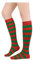 Century Star Kniestrümpfe Damen lange Socken Gestreifte Regenbogen Socken Weiche und verschleißfeste lange Socken für Damen rot und grün