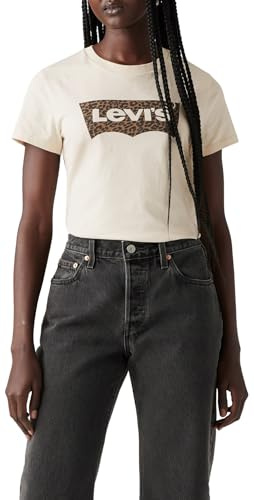 Levi's Women's The Perfect Tee- Pattern Batwing Logo T-Shirt, Annessa Cheetah Bw F, XXS