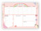 Friendly Fox Wochenplaner Block Einhorn, 2x DIN A4 Schreibtischunterlage als Kalender ohne festes Datum, Weekly Planer, Schreibblock Organisation to do, Doppelpack