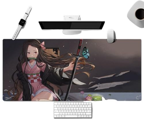 NIRBO Kamado Nezuko Tapis de souris XXL pour PC Tapis de souris professionnel Base en caoutchouc antidérapant 900 x 400 x 3 mm