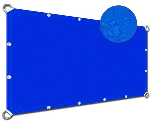Sonnensegel Rechteckig Wasserdicht 4x10m, UV Schutz Wasserabweisung Wetterschutz Seitenschutz Balkon TerrassenüBerdachung für Unter Pavilion Sonnendach königsblau