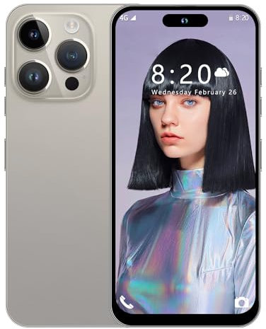 McMgc Smartphone Offer of the Day, 4G Dual SIM Mobile Phones, 6.53 inch HD Display, 2GB RAM +16GB ROM 256GB Expandable, Android 10.0, Dual Camera,GPS,Face ID (i15Pro Max-Titanium metal)