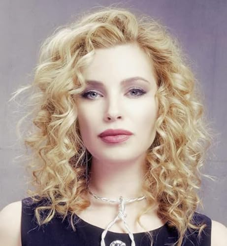 Siudus Blonde Bob Lockige Perücken Schulter Länge Haar perücke Synthetische Hitzebeständige Faserperücke für den täglichen Cosplay Gebrauch