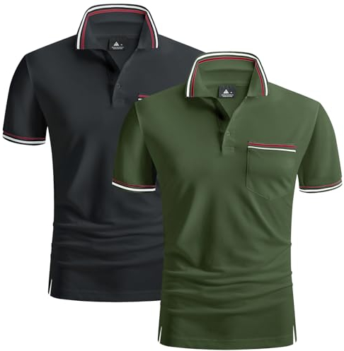 SwissWell Herren Poloshirt Kurzarm Atmungsaktiv Tennis Golf Polo Sommer Freizeit Sport Schnelltrocknend T-Shirts Männer Regular Fit 2412-2 Set