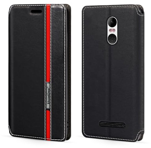 Custodia Flip in Pelle PU Bicolore con Chiusura Magnetica Invisibile Compatibile con Brondi Amico Smartphone 4G, Cover Elegante e Protettiva (Nero)