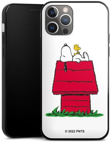 Slim Case extra dünn kompatibel mit Apple iPhone 12 Pro Silikon Handyhülle schwarz Hülle Snoopy Offizielles Lizenzprodukt Peanuts