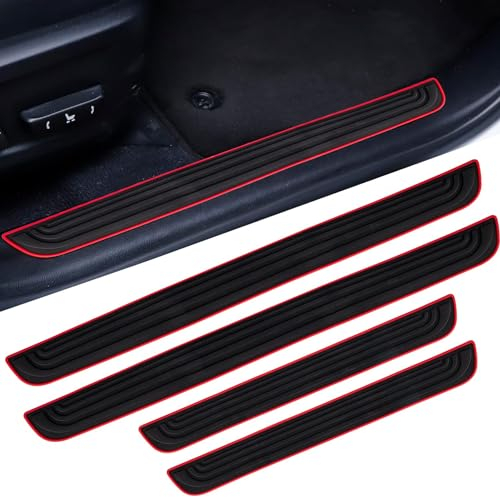 4 Stück Autotürschwellenschutz, für VW Up, Passat 3BG/3B, Scirocco, Touran Anti-Verschleiß-Aufkleber für Einstiegsleisten aus Carbonfaser, Anti-Rutsch-Dekorationsaufkleber,A