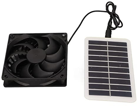 Ventilador de Panel Solar, Extractor de Aire con Panel de Energía Solar de 3W, Extractor de Aire con Energía Solar para Cocina, Invernadero, Casa en el árbol, Vehículos