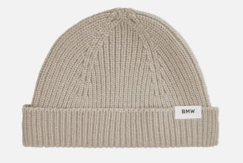 BMW Mütze Beanie Strickmütze Beige Damen