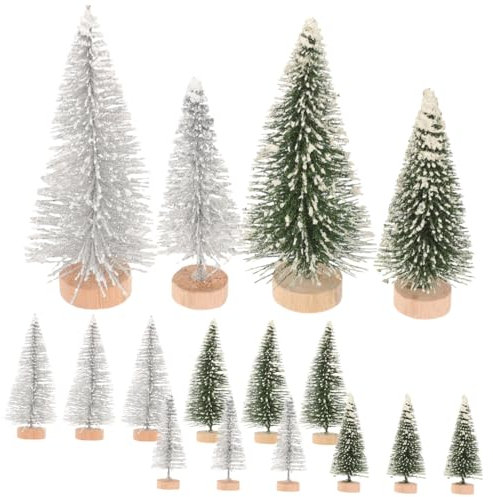 MAGICLULU 16 Piezas arbolitos para Manualidades Mini arboles para terrario árbol Paisaje Verde árbol Artificial - Árbol de maqueta Mini Modelo de Paisaje Tren Paisaje árbol el plastico