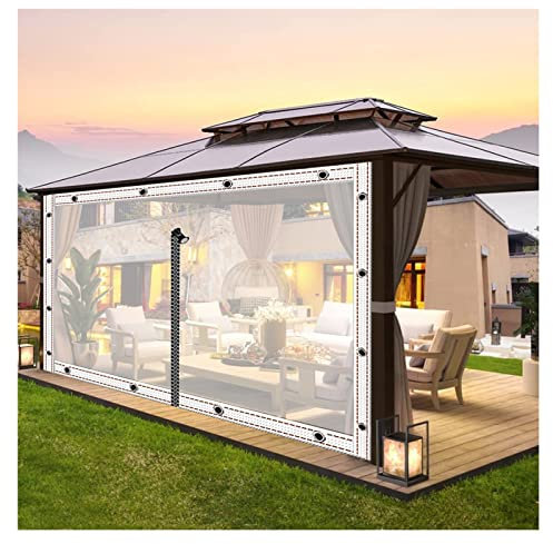 Pannelli laterali trasparenti impermeabili per pergola, materiale trasparente, antipolvere e antivento, per portico, finestre, pergola, 1,8 x 2,2 m, copertura esterna resistente alle intemperie